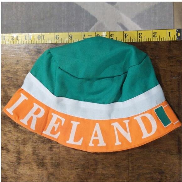 VTG Ireland Bucket Hat Flag Green Orange White St. Paddys Patricks Day - Picture 4 of 4